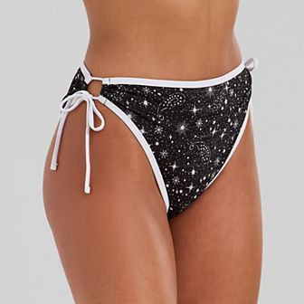 Juniors' Ninety-Nine° Celestial Print Side-Tie Bikini Bottoms