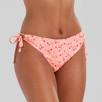 Juniors' Ninety-Nine° Floral Print Side Tie Cheeky Hipster Bikini Bottoms