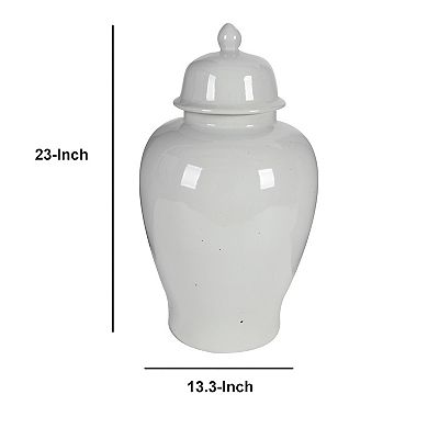 Ceramic Ginger Jar With Lid, Off White
