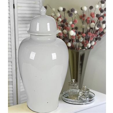 Ceramic Ginger Jar With Lid, Off White