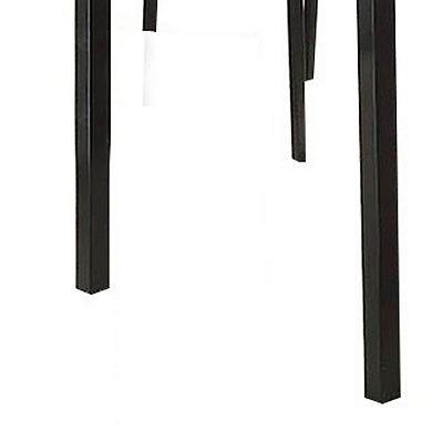 5 Piece Metal And Wood Dining Table Set In Antique Brown