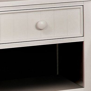 Omnus Wood Night Stand, White Finish