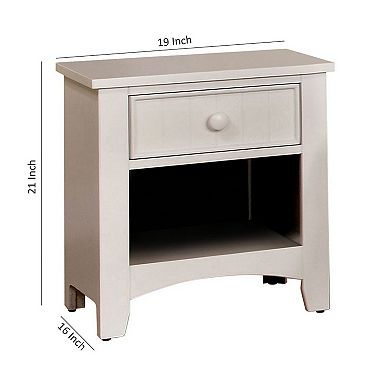 Omnus Wood Night Stand, White Finish