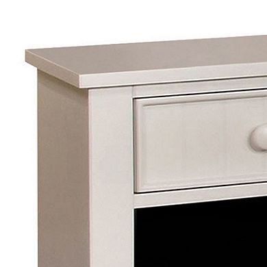 Omnus Wood Night Stand, White Finish