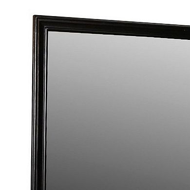 Umi 39 X 39 Dresser Mirror, Molded Design Solid Wood Black Square Frame