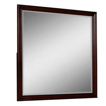Umi 39 X 39 Dresser Mirror, Molded Design Solid Wood Cherry Square Frame