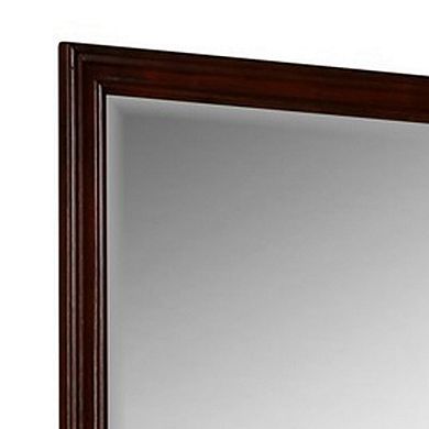 Umi 39 X 39 Dresser Mirror, Molded Design Solid Wood Cherry Square Frame
