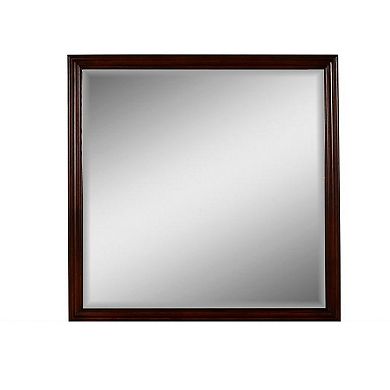 Umi 39 X 39 Dresser Mirror, Molded Design Solid Wood Cherry Square Frame