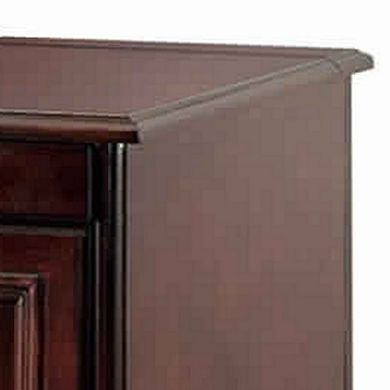 Highly Functional Sleek Transitional Side Table With Usb, Cherry