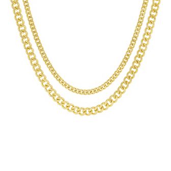 PRIMROSE Double Curb Chain Necklace Set