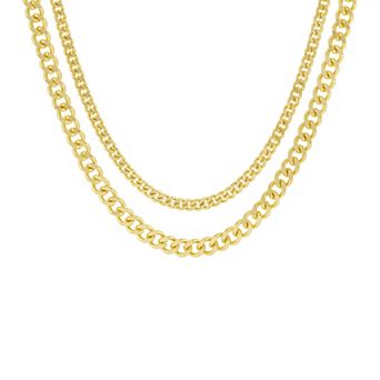 PRIMROSE Double Curb Chain Necklace Set