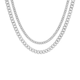 PRIMROSE Double Curb Chain Necklace Set