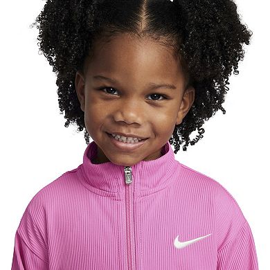 Baby & Toddler Girls Nike Ribbed Quarter-Zip Top & Flared Leggings 2-Piece Set
