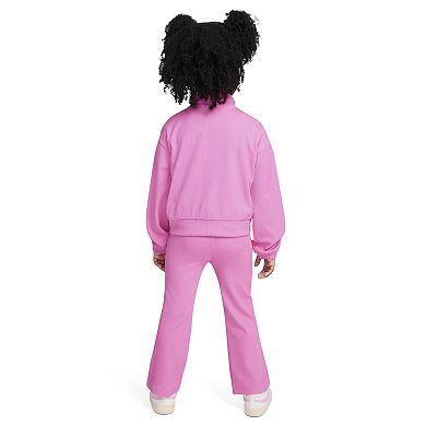 Baby & Toddler Girls Nike Ribbed Quarter-Zip Top & Flared Leggings 2-Piece Set