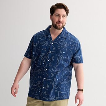 Big & Tall Sonoma Goods For Life® Short Sleeve Vacation Button-Down Shirt