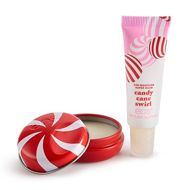 eos Candy Cane Swirl 24H Moisture Super Balm