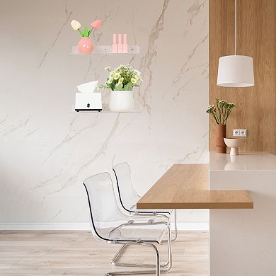 Clear Acrylic Floating Shelves Wall Mounted For Room Wall Display Shelf