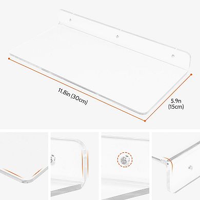 Clear Acrylic Floating Shelves Wall Mounted For Room Wall Display Shelf