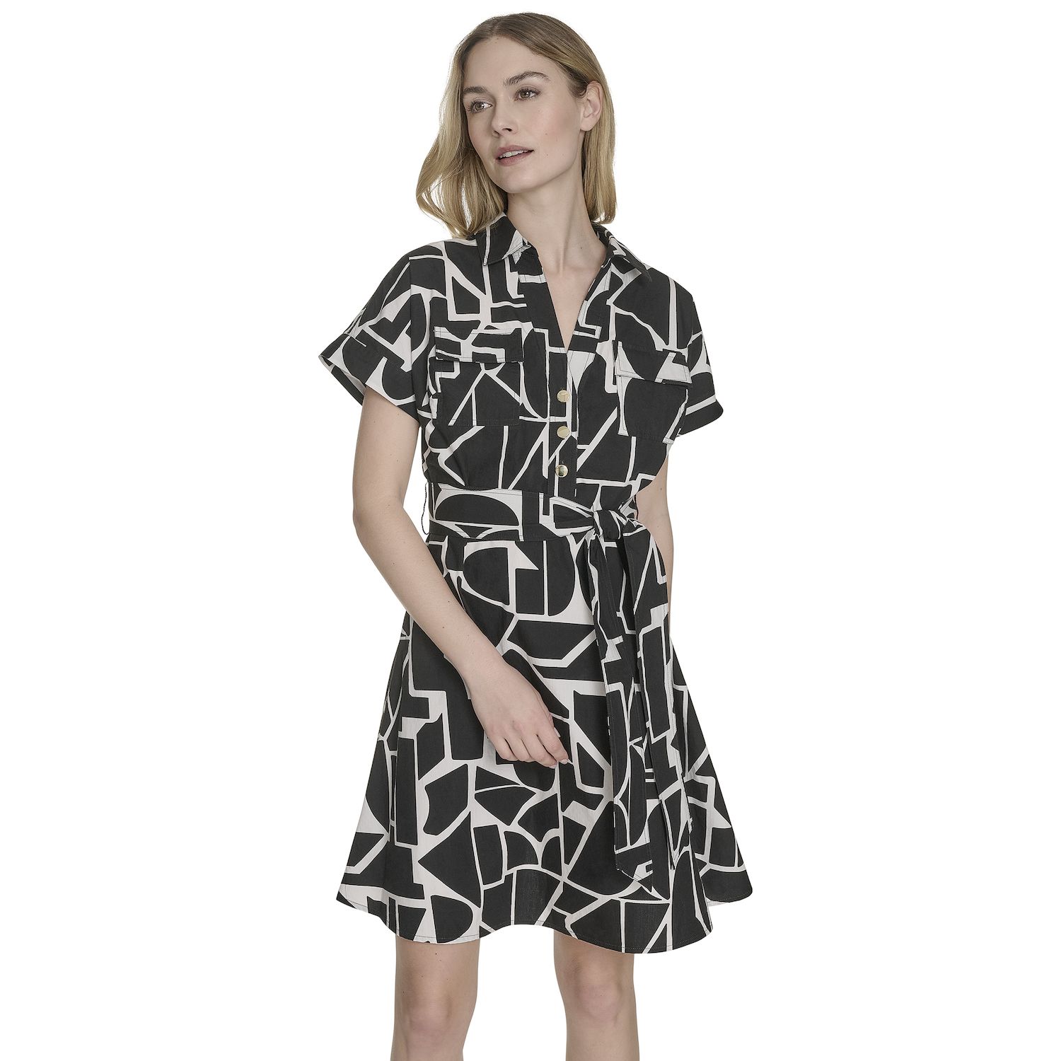 Женские платья La Nouvelle Renaissance Short Sleeve Cotton Shirt Dress