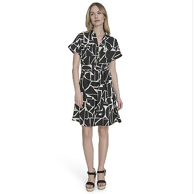 Women's La Nouvelle Renaissance Short Sleeve Cotton Shirt Dress