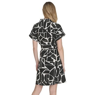 Women's La Nouvelle Renaissance Short Sleeve Cotton Shirt Dress