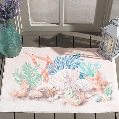 Safavieh Ivy Seashells Print Entry & Kitchen Throw Rug