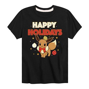 Boys 8-20 Pokémon Happy Holidays Evee Graphic Tee