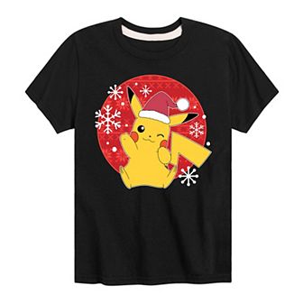 Boys 8-20 Pokémon Pikachu Santa Hat Graphic Tee