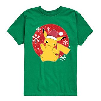 Boys 8-20 Pokémon Pikachu Santa Hat Graphic Tee