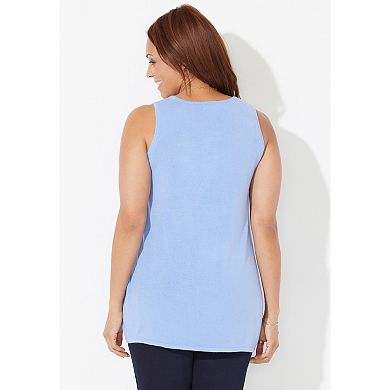 Catherines Women's Plus Size Petite Cashmiracle Shell