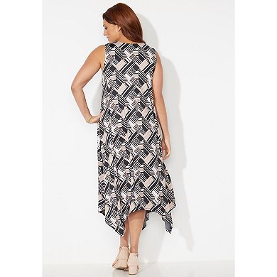 Catherines Women's Plus Size Anywear Reversible Crisscross V-Neck Maxi Dress