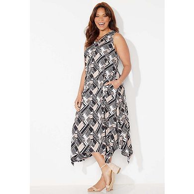 Catherines Women's Plus Size Anywear Reversible Crisscross V-Neck Maxi Dress