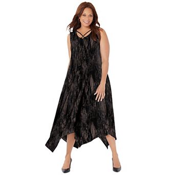 Catherines Women's Plus Size Anywear Reversible Crisscross V-Neck Maxi Dress