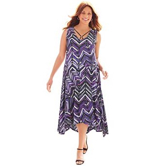 Catherines Women's Plus Size Anywear Reversible Crisscross V-Neck Maxi Dress