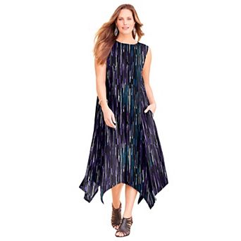 Catherines Women's Plus Size Anywear Reversible Crisscross V-Neck Maxi Dress
