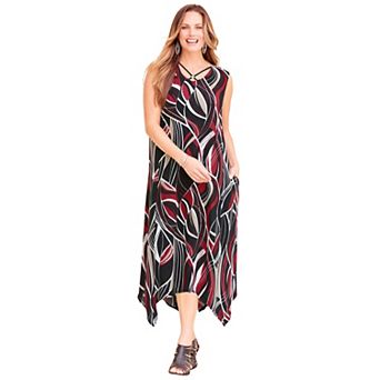 Catherines Women's Plus Size Anywear Reversible Crisscross V-Neck Maxi Dress