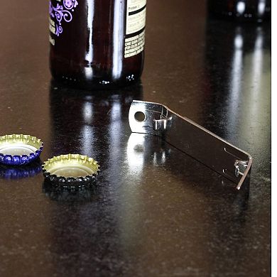 Durable Plated Iron Bottle Opener/Can Tapper with Magnet, 4.5 inches in length, Gray