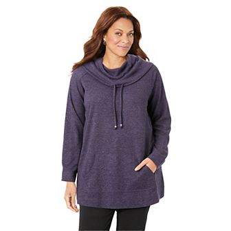 Catherines Women's Plus Size Impossibly Soft Cowlneck Top