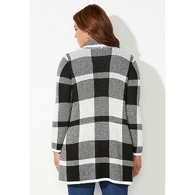 Catherines Women's Plus Size Petite Country Village Sweater Cardigan