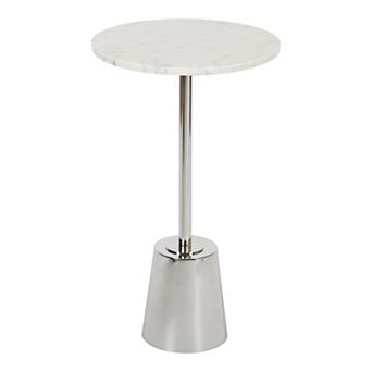 Tira Round Metal and Wood Side Table