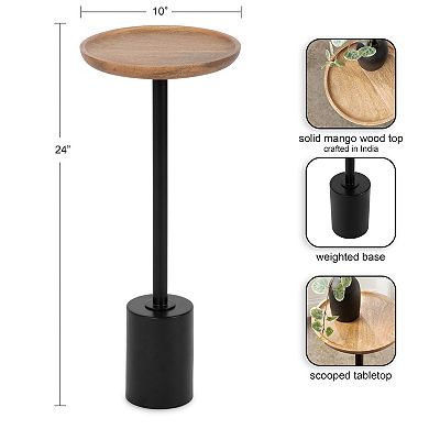 Xyler Wood and Metal Drink Table