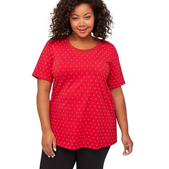 Catherines Women's Plus Size Suprema Embroidered Scoopneck Tee