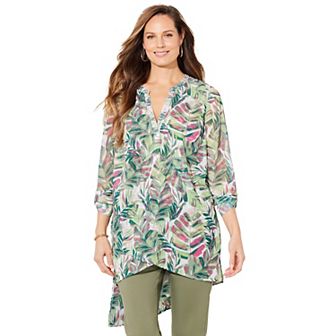 Catherines Women's Plus Size Beaded Beauty Asymmetrical Tunic