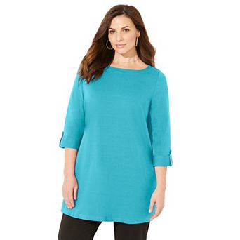 Catherines Women's Plus Size Suprema Boatneck Tunic Top