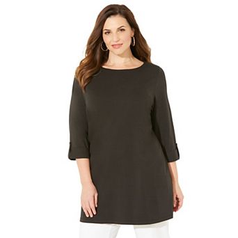 Catherines Women's Plus Size Suprema Boatneck Tunic Top