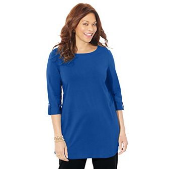 Catherines Women's Plus Size Suprema Boatneck Tunic Top