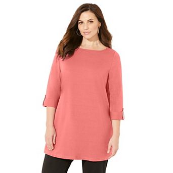 Catherines Women's Plus Size Suprema Boatneck Tunic Top