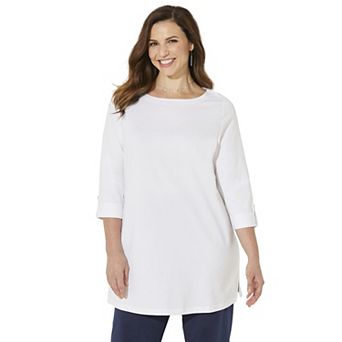 Catherines Women's Plus Size Suprema Boatneck Tunic Top