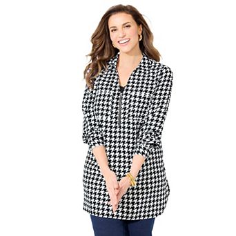 Catherines Women's Plus Size Petite Breezeway Half-Zip Tunic