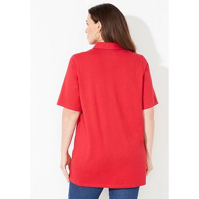 Catherines Women's Plus Size Short Sleeve Polo